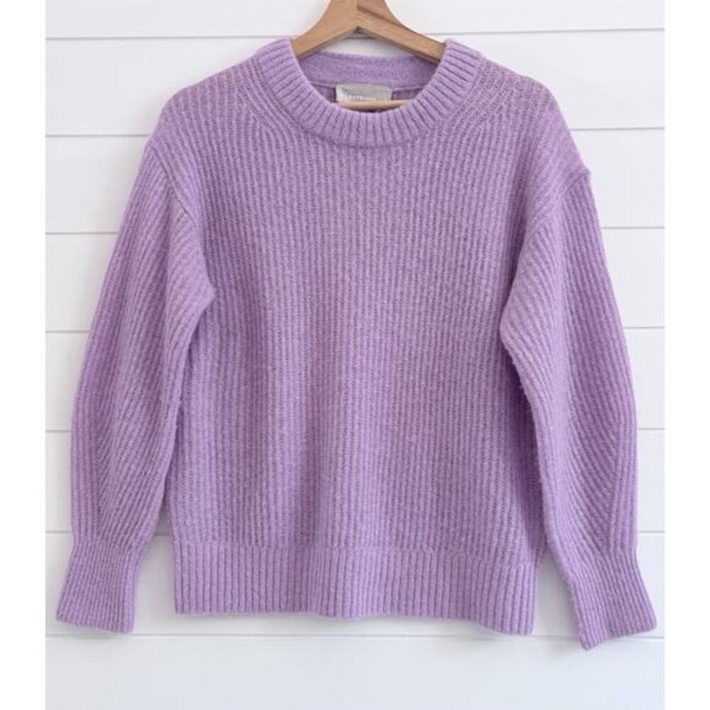 Everlane Alpaca Wool Blend‎ Sweater Crew Neck Pastel Lilac Purple Fuzzy Knit XS